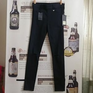 Runway high waist ripped jeans leggings S/P